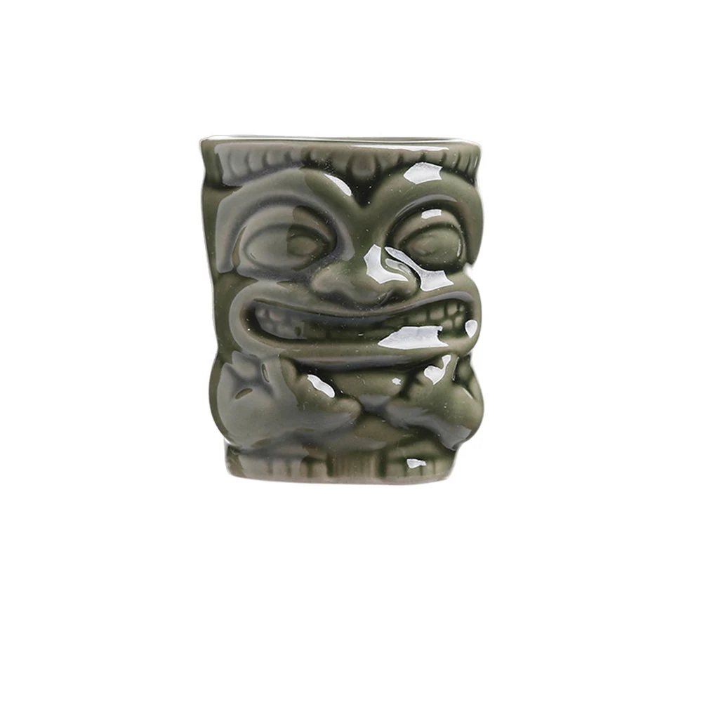 50-60ml Mini Ceramic Tiki Cocktail Bar Accessories Tiki Mug Shot Glass Wine Set Home Bar Liquor Cups Shot Glasses For Vodka
