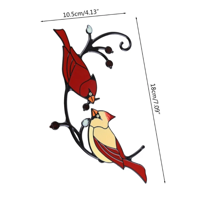 H7Ea Bíborosok Madarak Ólomüveg Dísz Fal Dekoráció Függő Elrendezés Otthoni - Image 6