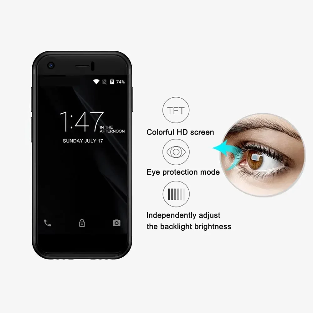 SOYES 7S Mini Android Smart Phone 1GB RAM 8GB ROM 2.54 Inch HD Screen Quad Core 5.0MP Camera Dual SIM Ultra Thin Mobile Phone 3
