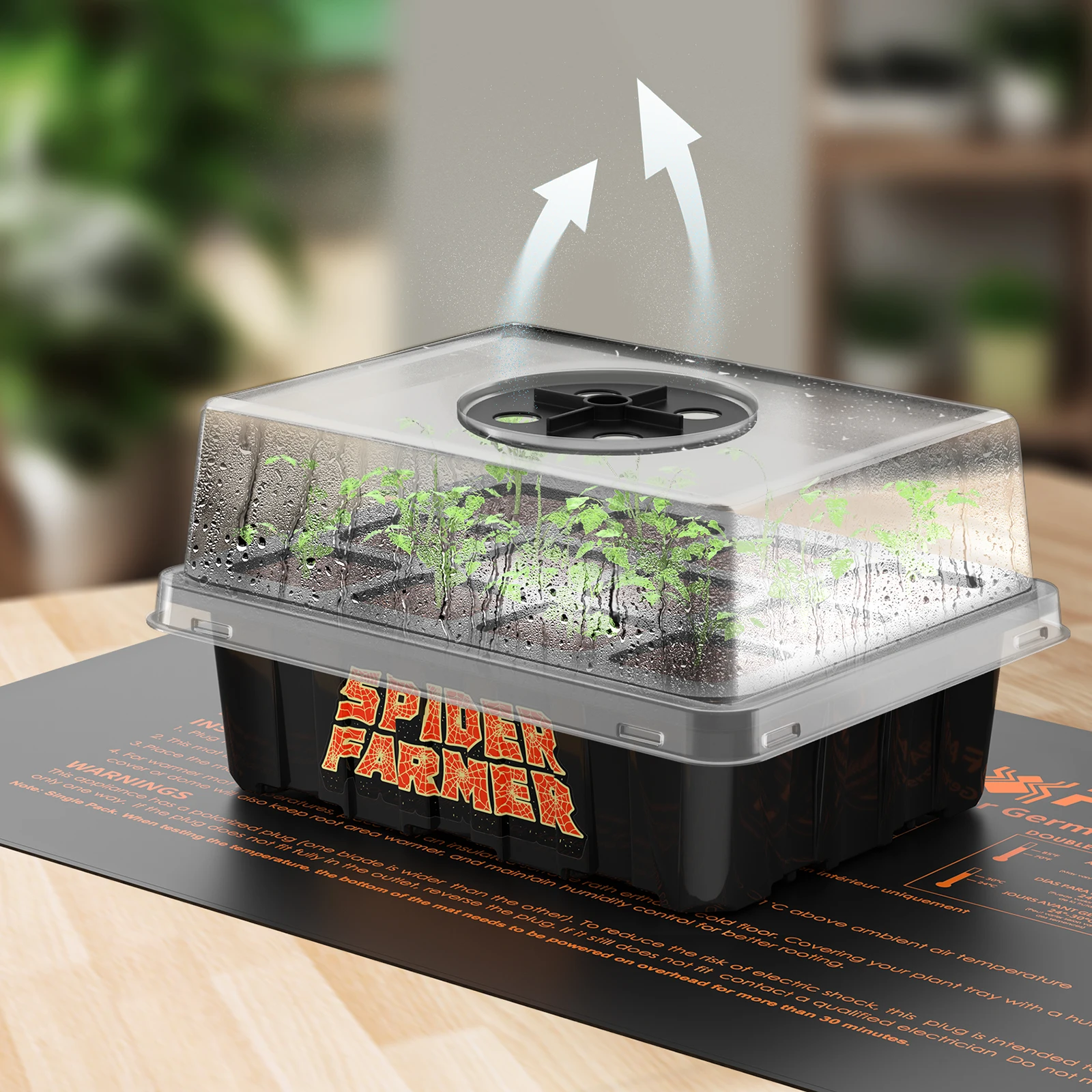 Spider Farmer Seed Starter Trays Seed Starting Kit Plant Growing Trays 4 Packs For Home Indoor Hydroponics Veg Plants