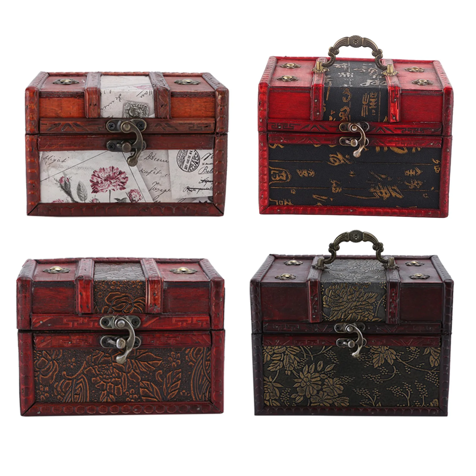 Vintage Jewelry Box Organizer Wooden Retro European Style Antique Trinkets Sundries Box Jewelry Storage Case Mother's Day Gift - Image 2