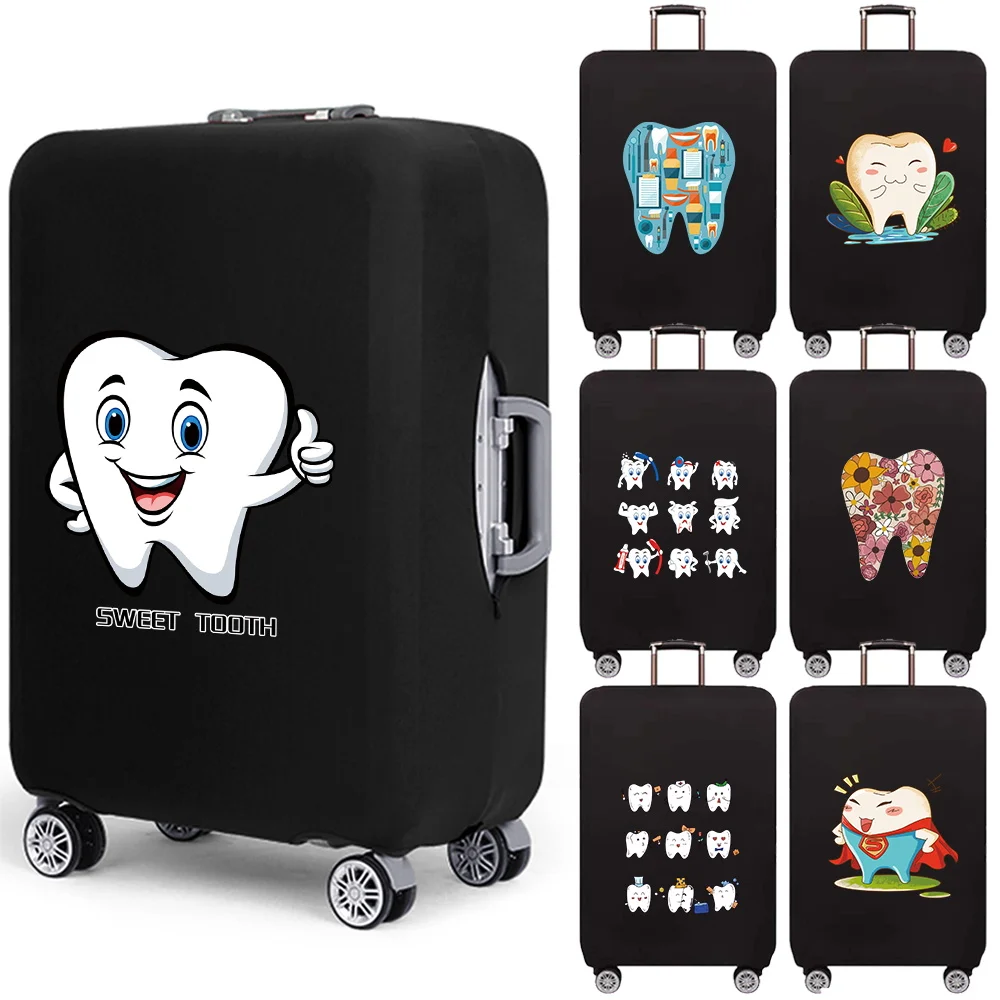 

Thick Elastic Luggage Protective Cover Teeth Print Fashion Men's Women's Case Suitcase Trolley Baggage Travel Bag Dust Cover