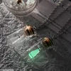 Ghost in A Bottle Pendant Necklace Halloween Jewelry Cute Glow Mini Vial Jar Light Charms Decor Earring Locket Spooky Decoration 3