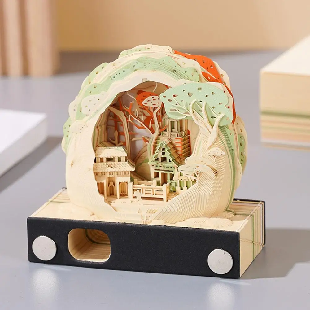 

Creative 3D 2024 Calendar Memo Pad Desk Notepad Birthday Gift Christmas Gift Desktop Decoration Note Paper Stationery Accessory