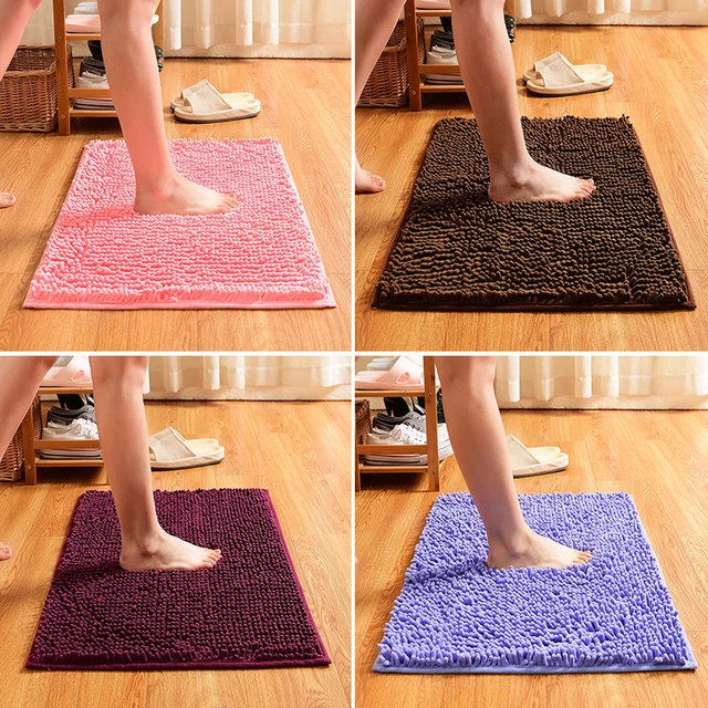 Super Absorbent Shower Bath Mat Bathroom Anti-Slip Carpet Rug Simple  Kitchen Entrance Soft Door Bathtub Side Bath Mat Home Decor