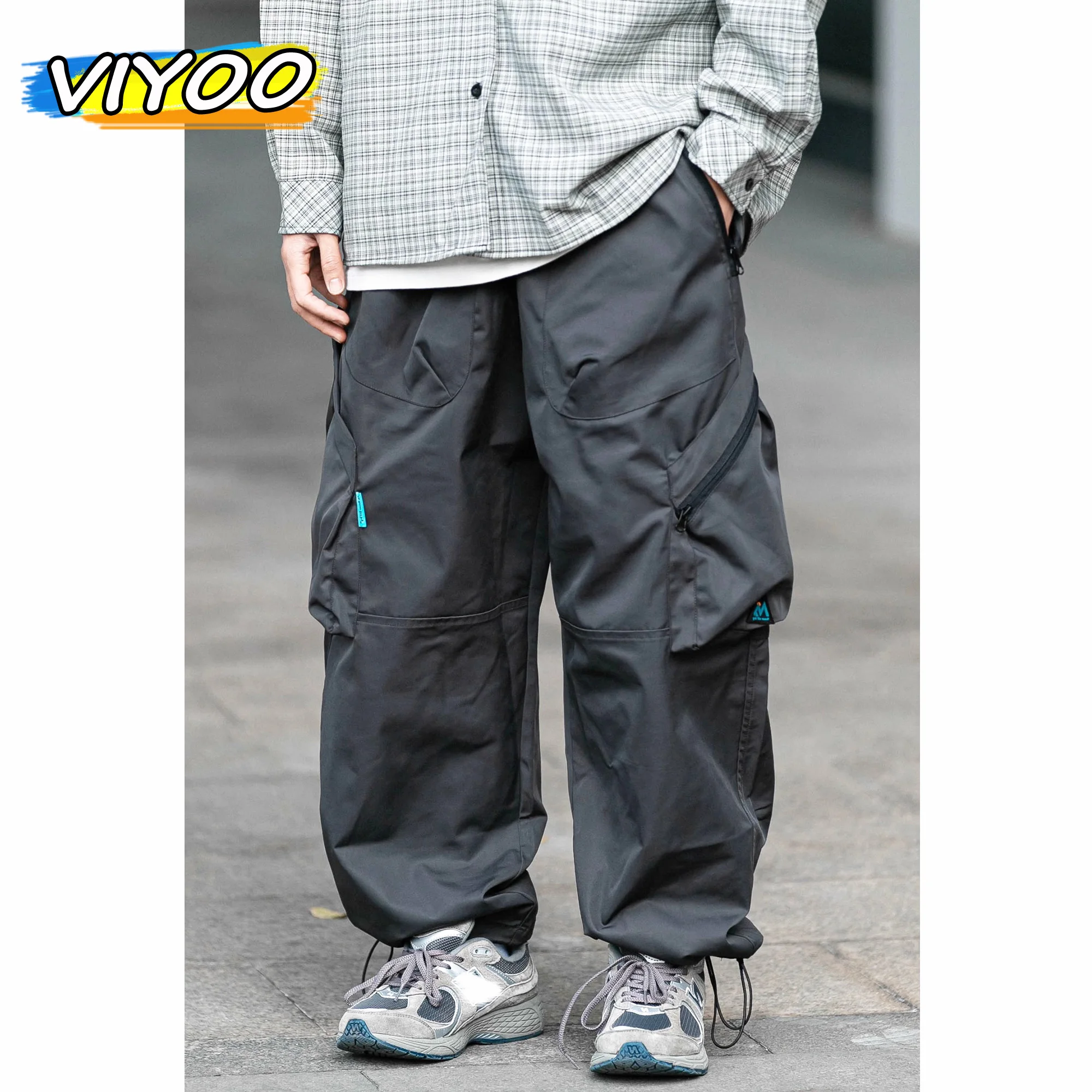 Men's Pocket Jumper Cargo Pants Trousers Jogger Wide Leg Trousers