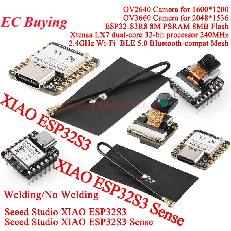 รูปสินค้า บอร์ดพัฒนา ESP32-S3 WiFi BLE กล้อง ติดตั้งง่าย ใช้งานได้หลากหลาย