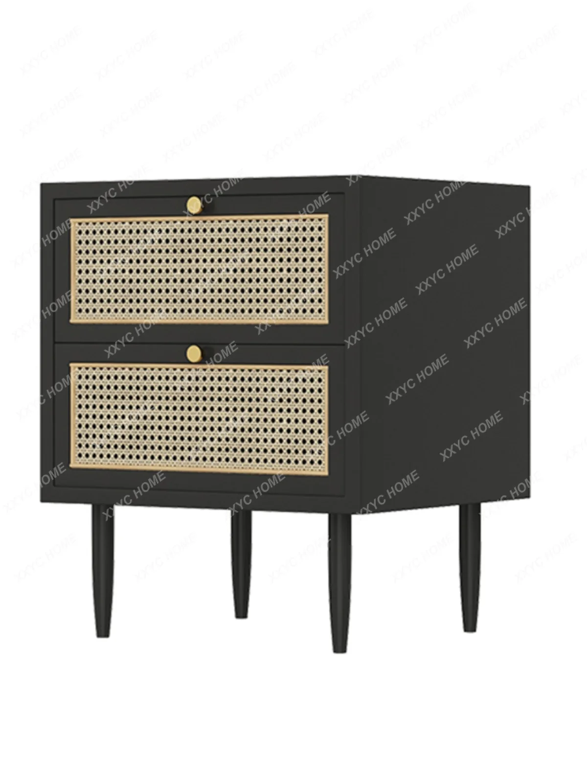 

Solid Wood Bedside Cabinet Light Luxury Rattan Minimalist Nordic Sofa Bedroom Locker