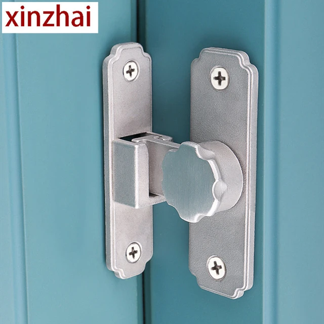 Perno de puerta sin perforaciones, pestillo de puerta sin agujero, hebilla  de puerta, cerradura de seguridad, pestillo de puerta de habitación  engrosado, antigranero - AliExpress