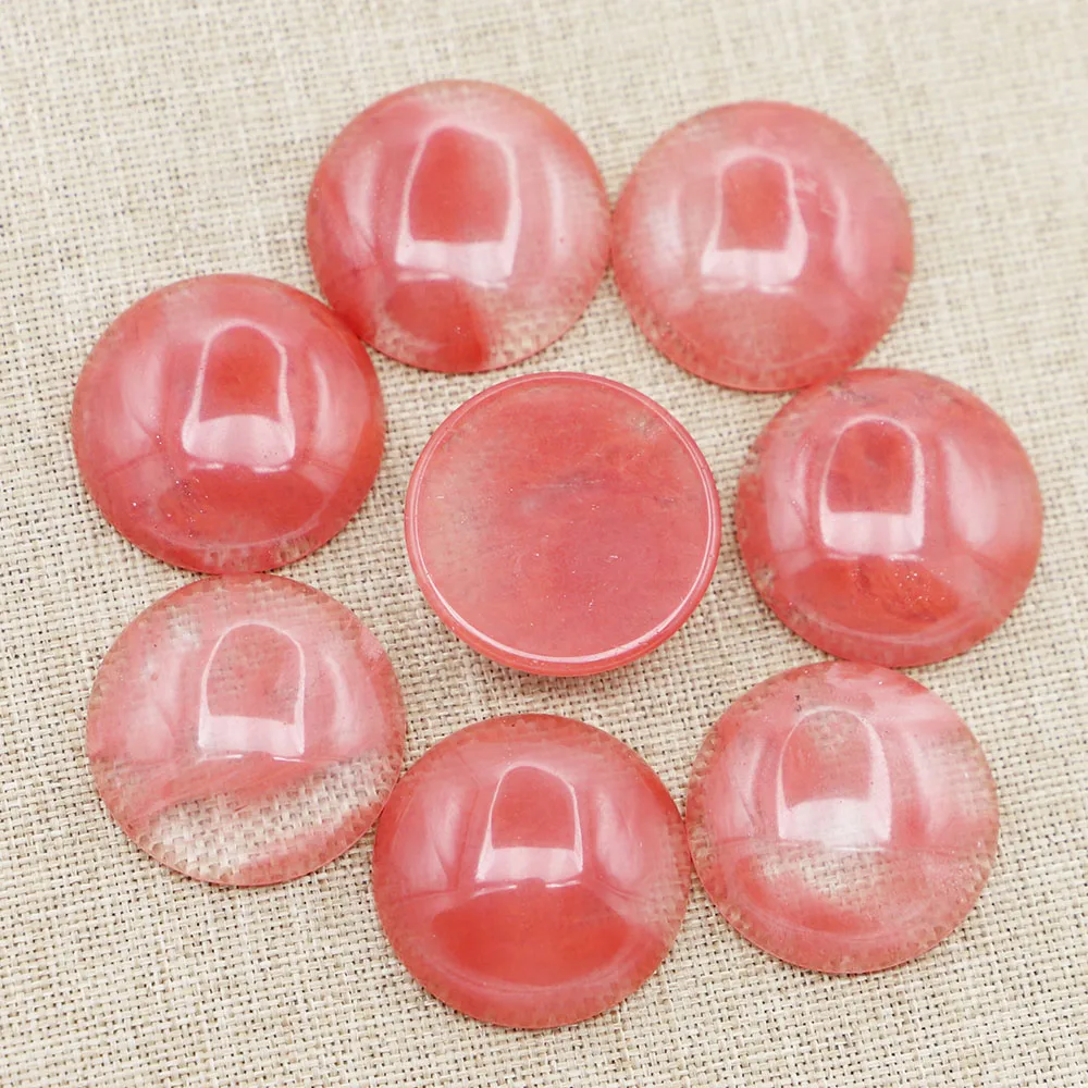 

Selling Fashion Good Quality Natural Watermelon Red Round Cab Cabochon Beads Ornament Charms Jewelry Accessories Wholesale 12Pcs