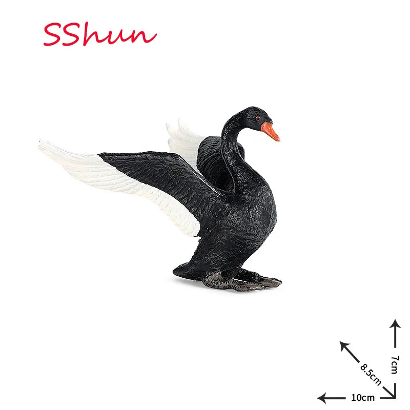 

New Collection Simulation animal model solid poultry ranch geese black swan white swan children toy scene decoration