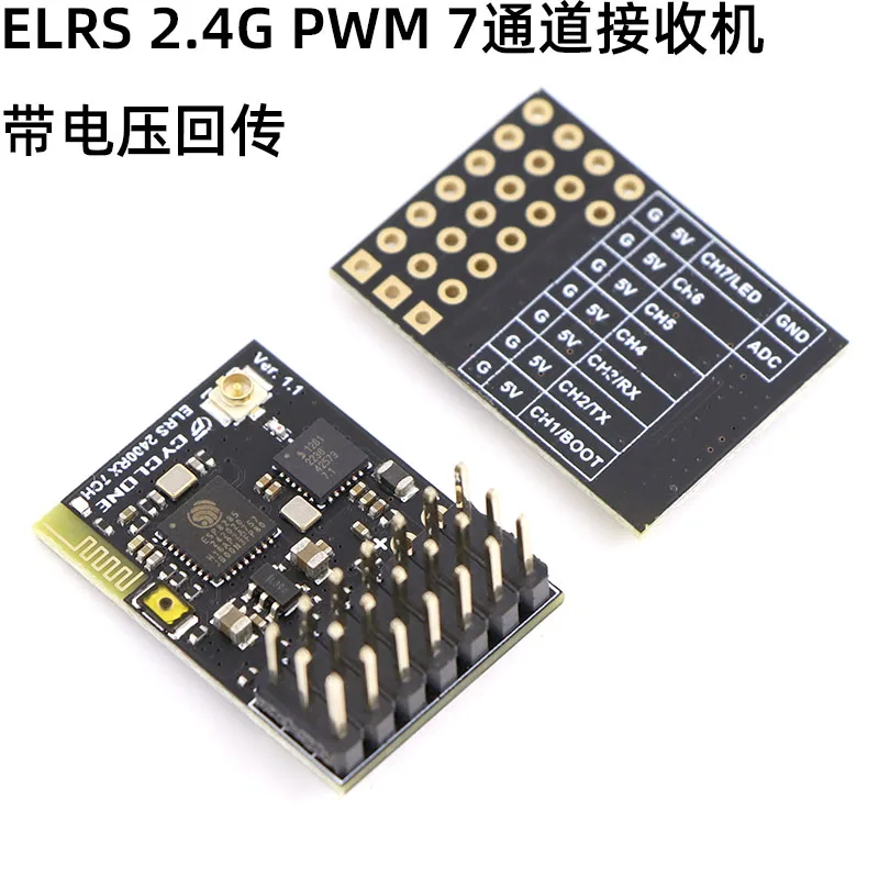 Récepteur ELRS 2.4G PWM 7 canaux ExpressLRS V3.2 avec puce SX1280 et ESP8285