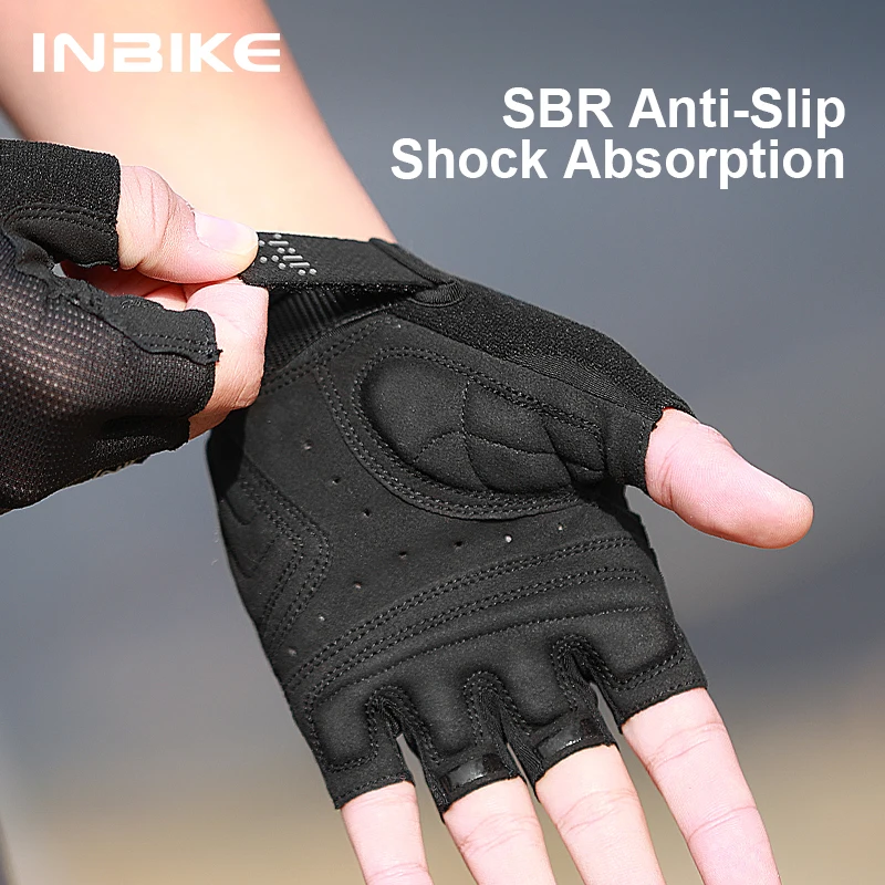 INBIKE Cycling Bike Half Finger Non-slip Gloves Shockproof Summer Breathable MTB Road Bicycle Gloves Men Cycling Equipment 2