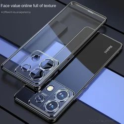 Slim Transparent Plated Soft TPU Protective Back Cover Case for Note 40 Pro 5G (Black)