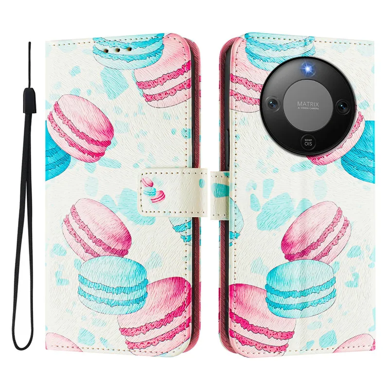 Vintage Floral Leather Wallet Case with Magnetic Flip Cover