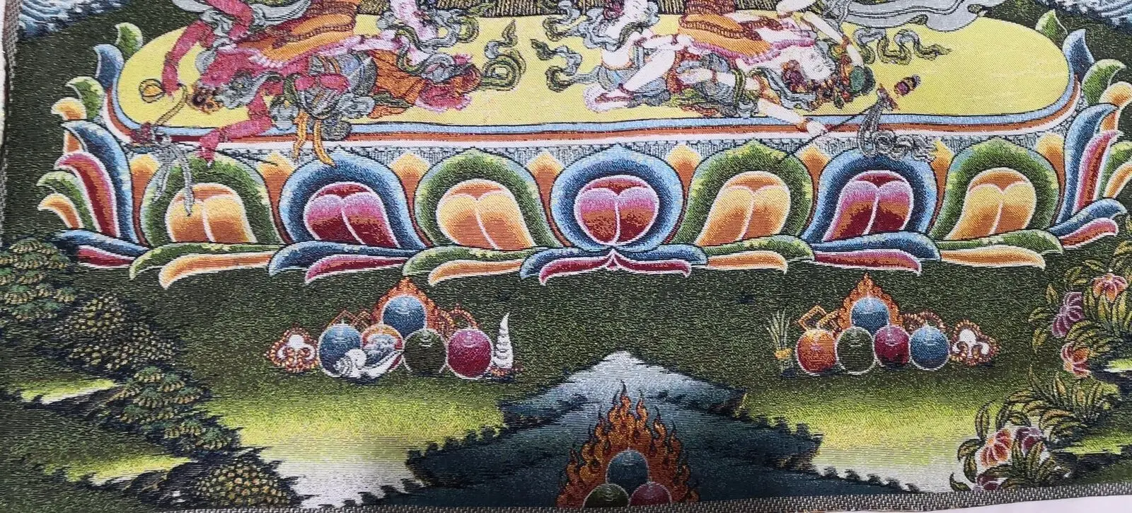 36" Tibet Tibetan Cloth Silk Buddhism Kalachakra Buddha Tangka Thangka Mural 4