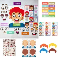 15Pcs Social Emotional Learning Activities 2 Face Boards With 9 Emotion Cards Making Faces Games Educational Sensory Autism Toys 1