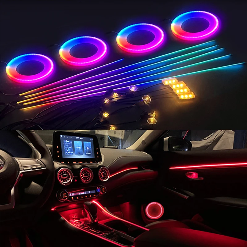 Guadsun symfonie reproduktorů 64-color reproduktorů světel RGB 15CM  atmosféra lampa auto okolní světel auto accesorries pro vozidel