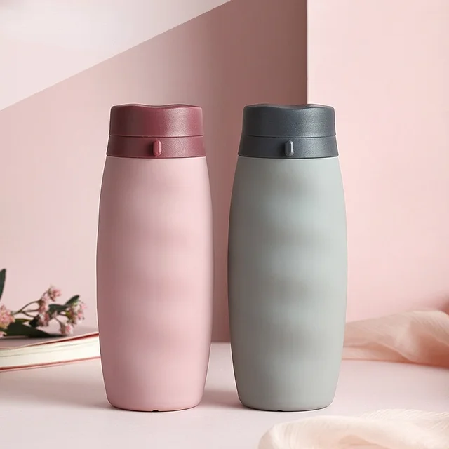 600ml Foldable Water Bottles Soft Flask Sports Drinking Water Bag Collapsible Portable Outdoor Running Camping Travel BPA Free 5