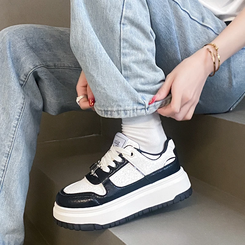 Women's Low Top Platform Skate Shoes Causal Dress Breathable Lightweight Non-Slip Sneakers Comfort Fit Walking Shoes for Lady 6