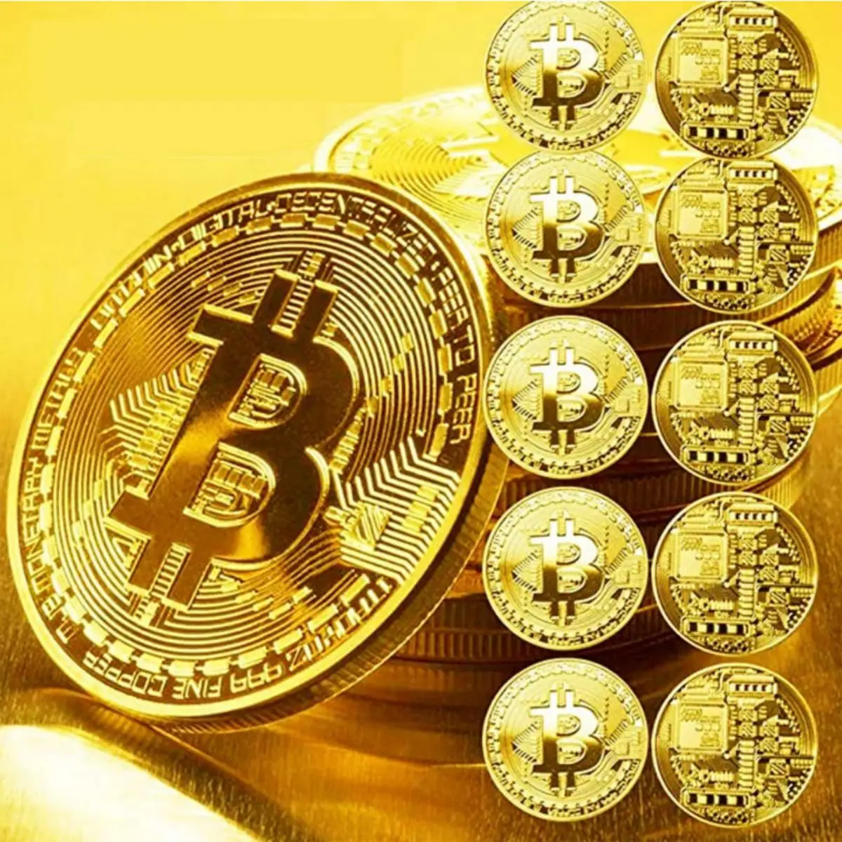 Moneta Commemorativa Bitcoin Placcata in Oro, Replica Antica in Metallo Cascius, Oggetto da Collezione, Regalo Artistico - immagine 3