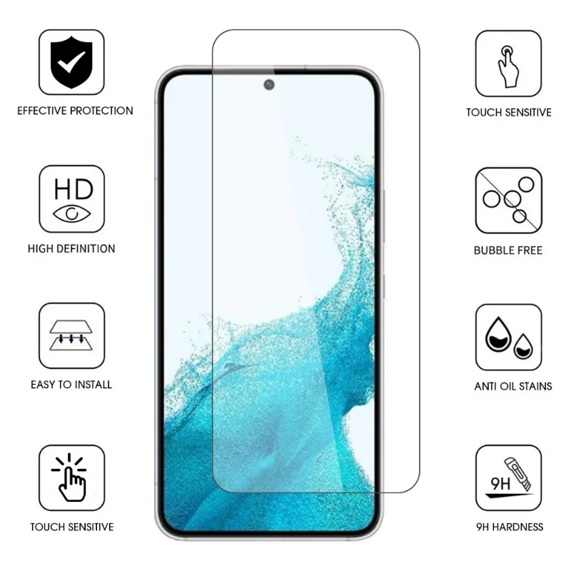 For Samsung Galaxy S23 5G Screen Protector Fingerprint Unlock Protective Film Anti-scratch Tempered Glass for Galaxy S23 S23Plus