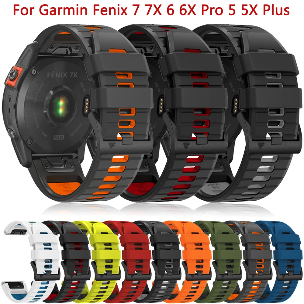 

Silicone 26mm 22mm Strap For Garmin Fenix 7 7X 6 6X Pro 5X Plus 3 3HR 945 Quickfit Watchband Epix Gen 2 Mk2 Tactix Band Bracelet