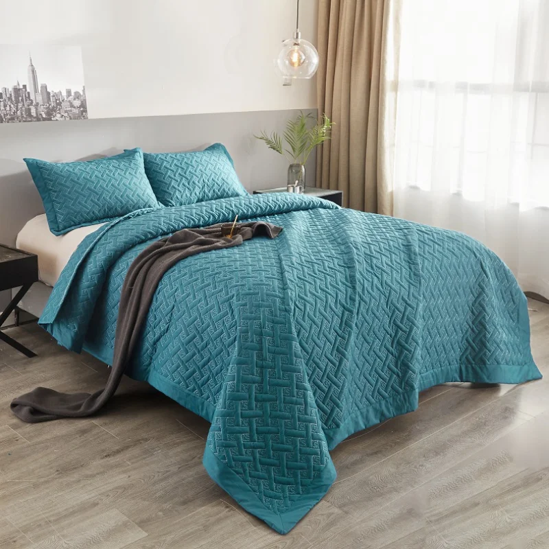 

Bed Spreads Coverlets 3 Piece Plain Sheet Set Summer Cool Quilt Quilted Bed Cover Plain Dyed Bedspread Cover Home Textiles quilt