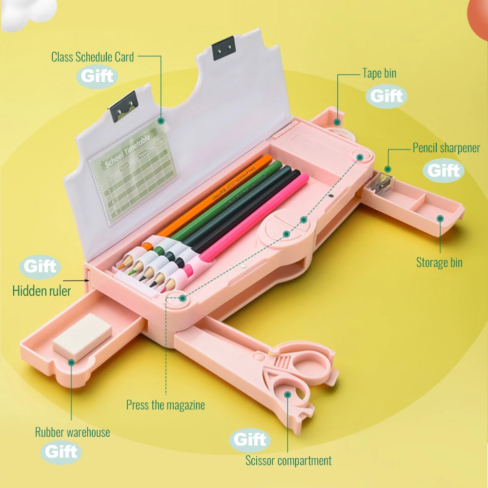 Pencil Cases Stationery Box Pen Storage Bag Kawaii Pencil Cases Multifunction Cute Pen Box Back to School Office Supplies For Girl Japanese Korean Storage Bag Stationery