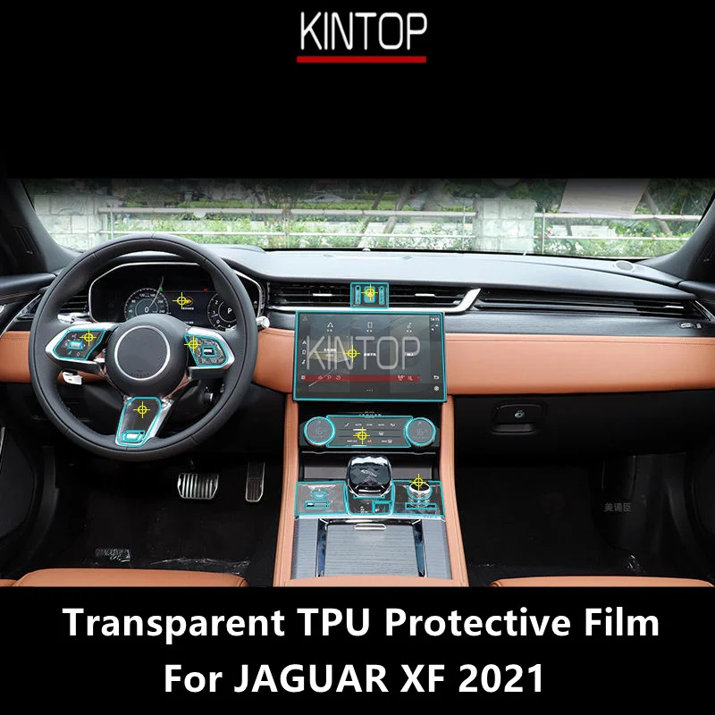 

Прозрачная центральная консоль для салона автомобиля JAGUAR XF 2021, фотопленка для ремонта от царапин, аксессуары, установка
