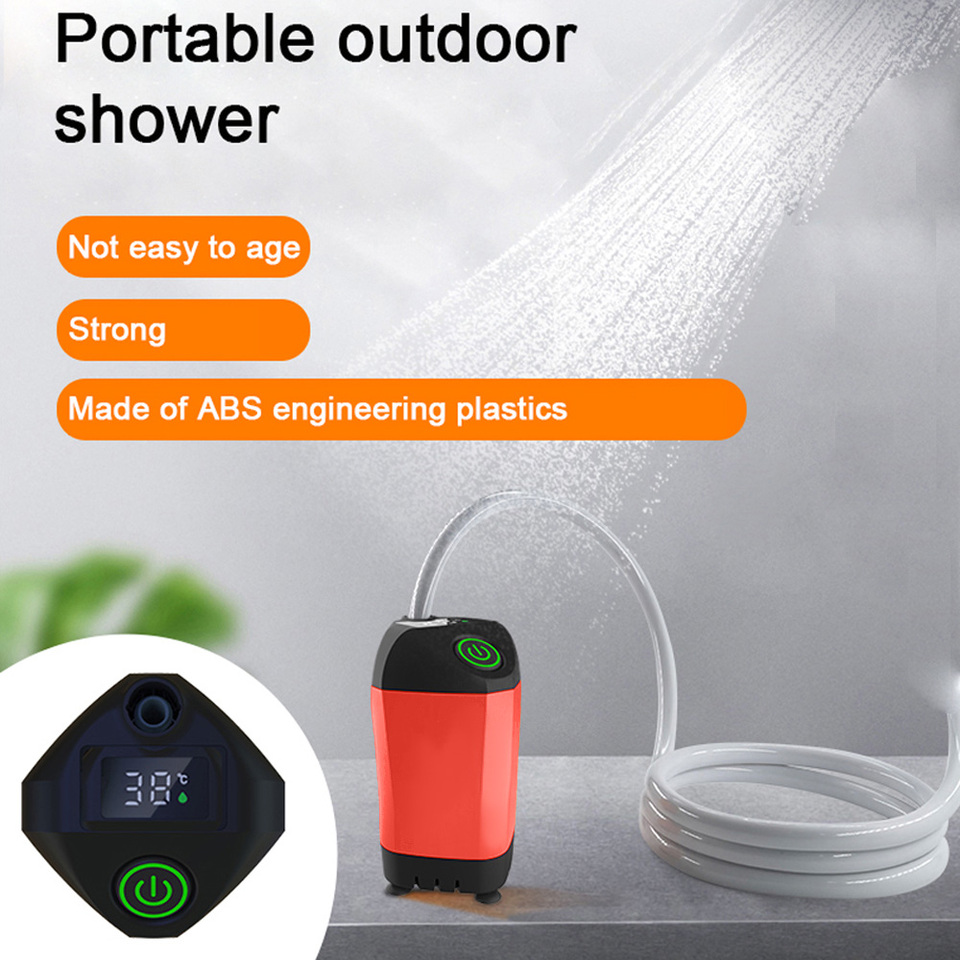 Portable Shower for Camping Electric Shower Pump IPX7 Water Resistant with Digital Display for Camping Hiking Backpacking Travel