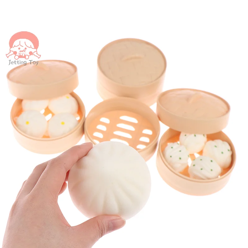 

1Set Simulation Steamed Buns Squeeze Toys Slow Rising Stress Relief Squishy Toys Antistress Ball Dumpling Model