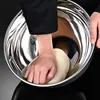 Salad Spinner Stainless Steel Manual Press Type Vegetable Spinner Multifunctional Home Vegetable Fruit Washer Drain Strainer 4