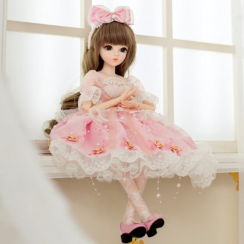 全セット人形！BJD女性人形 60cm関節人形SD公主人形 BJDドール 本体+眼球+顔メイク+ウィッグ+服 ◇全セット！BJD女性人形 60cm 関節人形 SD公主本体\u0026眼球\u0026顔