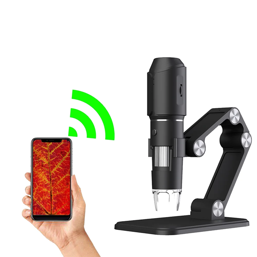 WiFi Digital Microscope Camera 2MP Magnifier 50X-1600X HD Electronic Microscopes 8 LED Adjustable Stand Wireless Microscope.