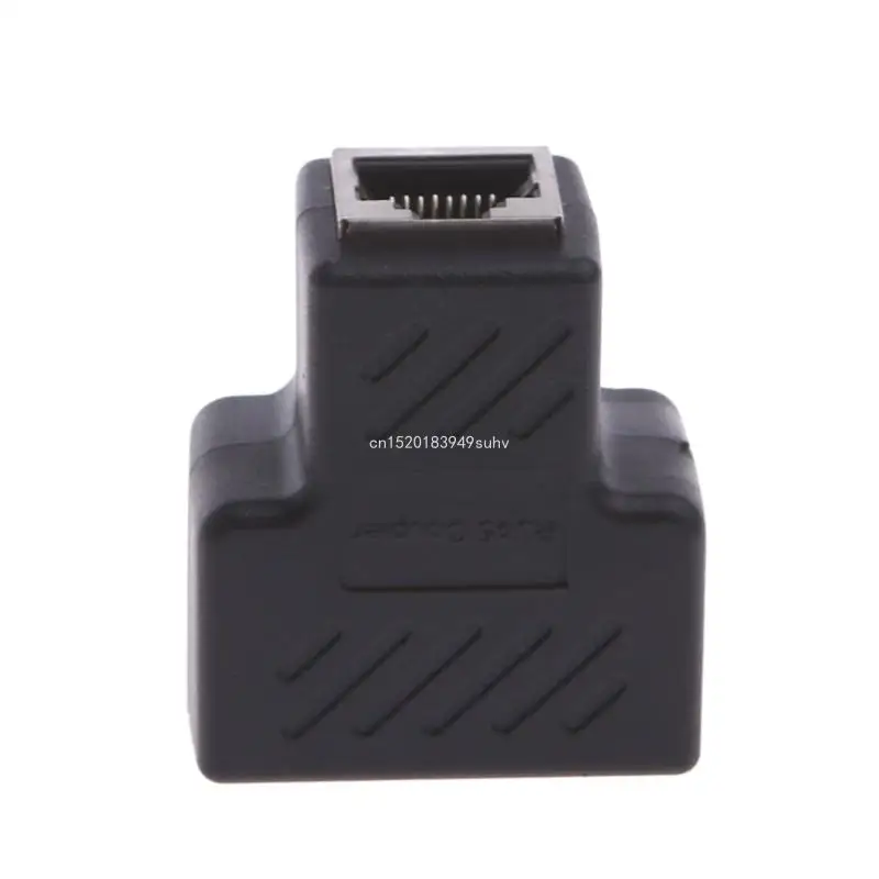 Ethernet RJ45 Splitter Adapter and Coupler Extender 1-to-2 Female Plug Connector