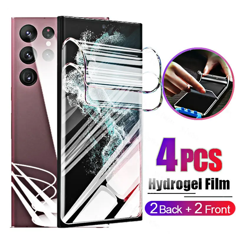 4 Pezzi Pellicole Idrogel Per Samsung Galaxy S22 Ultra 5G Soft Full Cover Per Samsung S22 + S22 Plus S20 5G Uw S20 Ultra S20 + Non Vetro