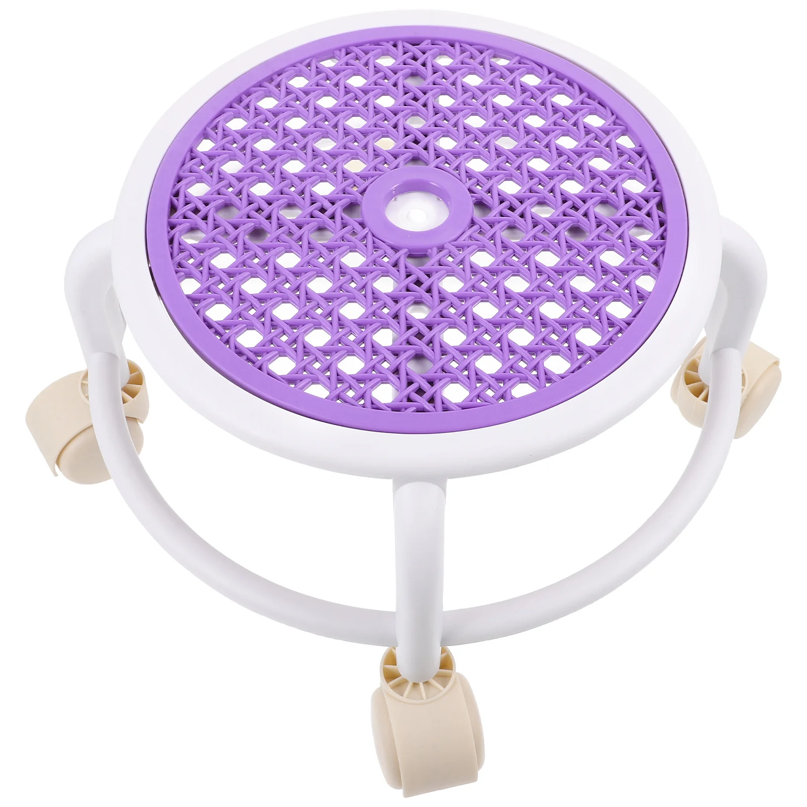 

Round Rolling Stool Small Step for Kids Low Pedicure Footrest Swivel with Wheels