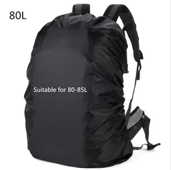 Adjustable Ultralight Waterproof Backpack Rain Cover (80L Black)