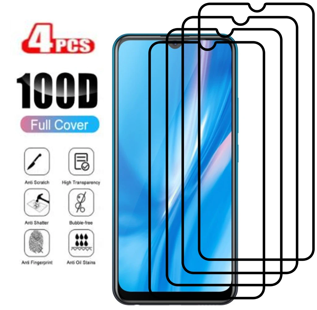 4pcs 9d Full Cover Tempered Protective Glass Film For Vivo Y11 2019
