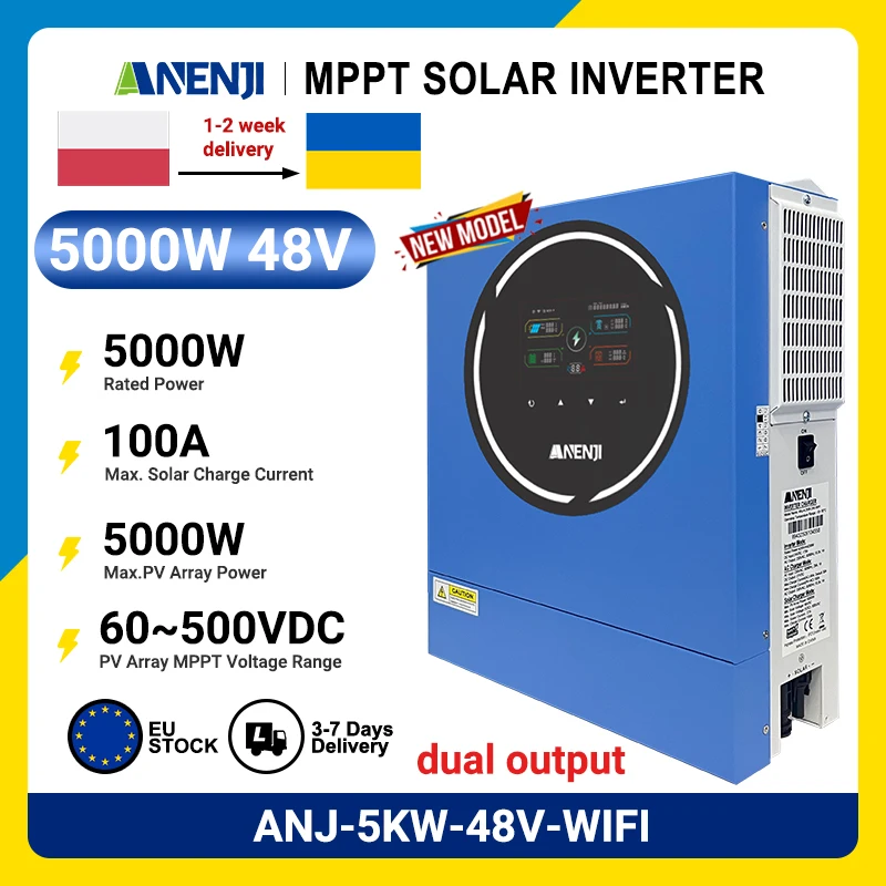 Hybrid Solar Inverter 11KW 6.2KW 4KW Solar Inverter Controller 24V 48V 120A MPP