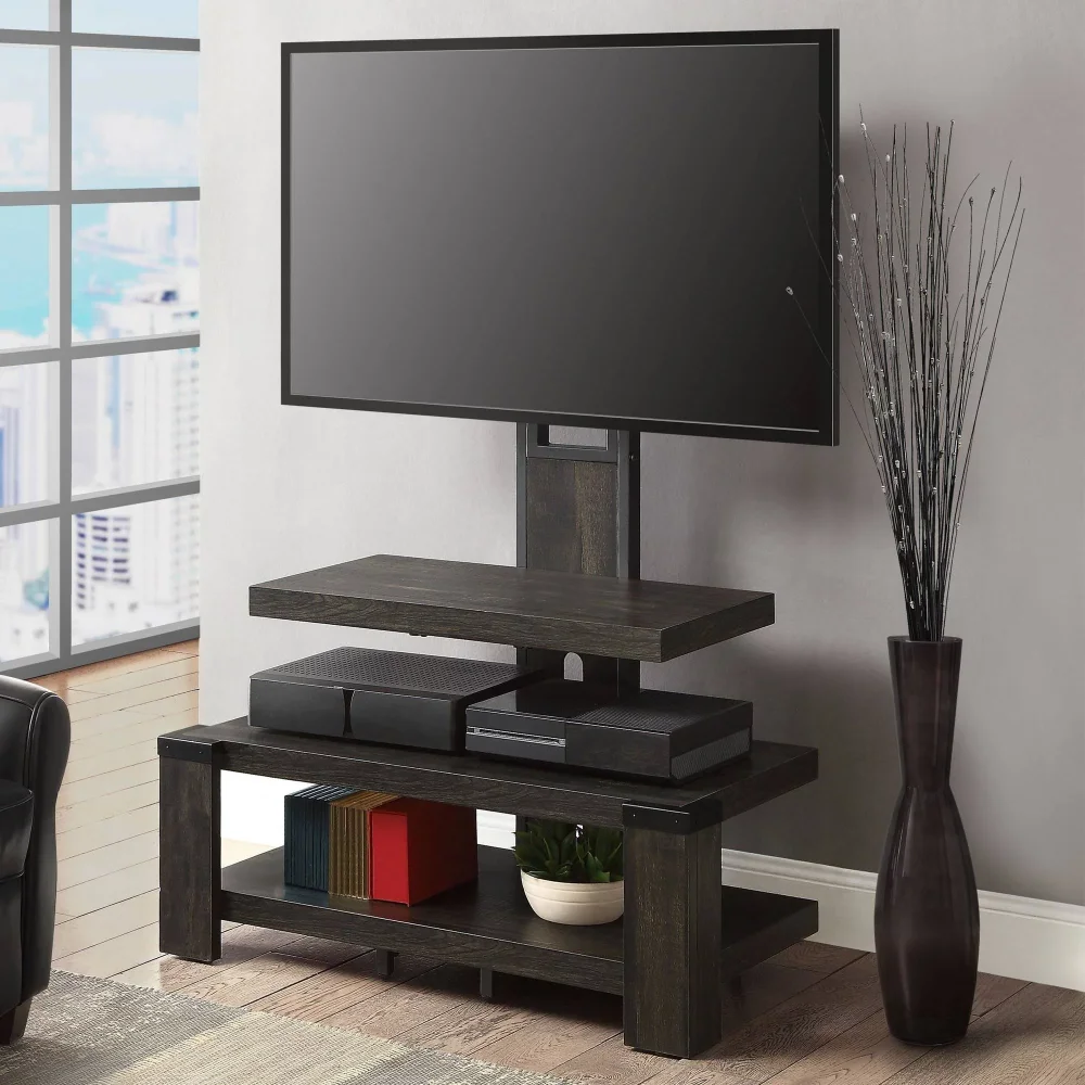 

Whalen 3-Shelf Television Stand with Floater Mount for TVs up to 55", Pine