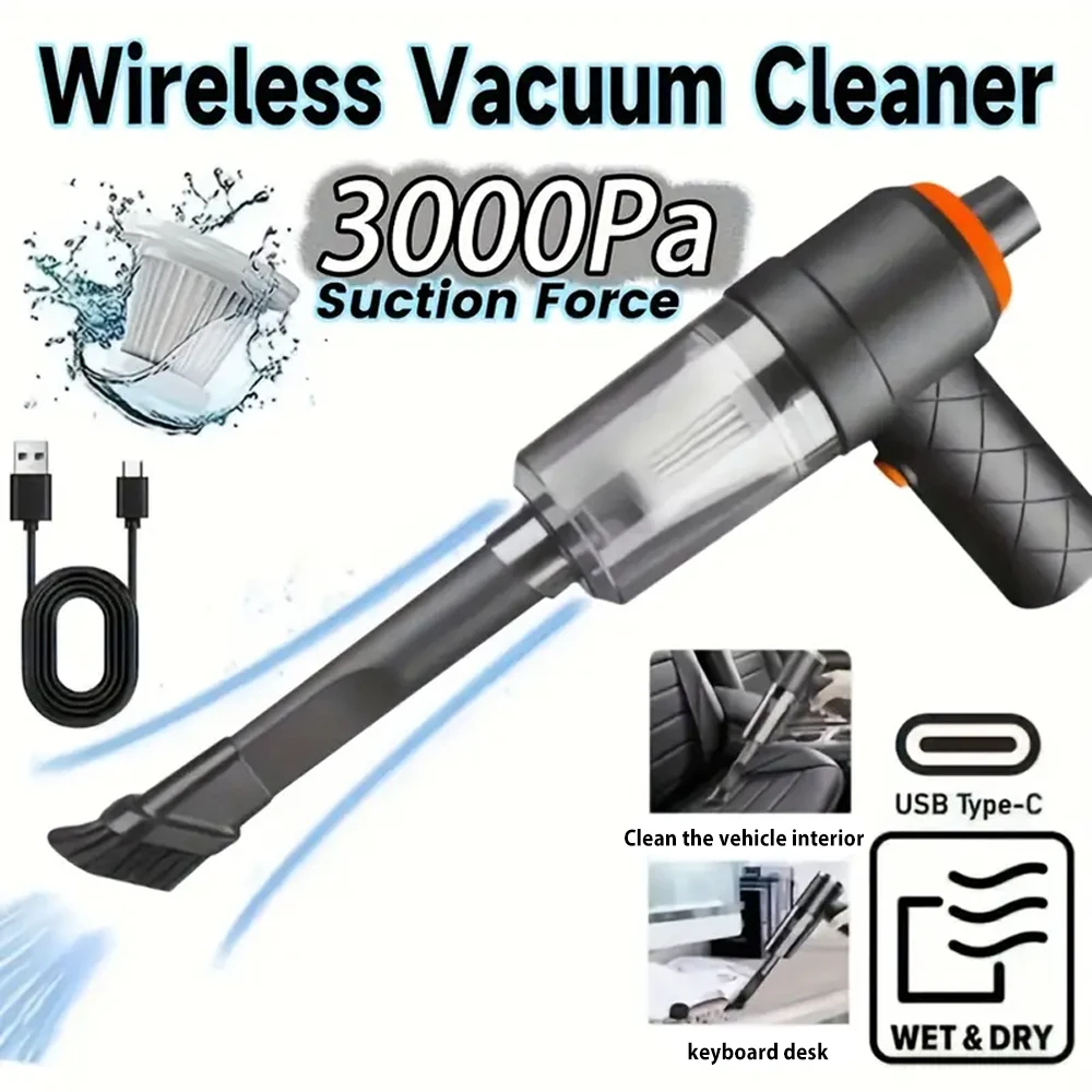 Dieser tragbare kabellose Handstaubsauger verfügt über eine starke Saugleistung und eignet sich für den Einsatz im Auto und zu Hause.