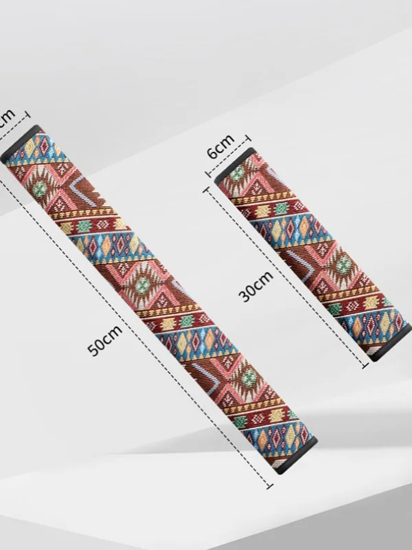 유니버설 자동차 안전벨트 어깨 보호 패드 레트로 에스닉 스타일 분실 방지 마모 방지 연장형 소프트 어깨 패드 커버