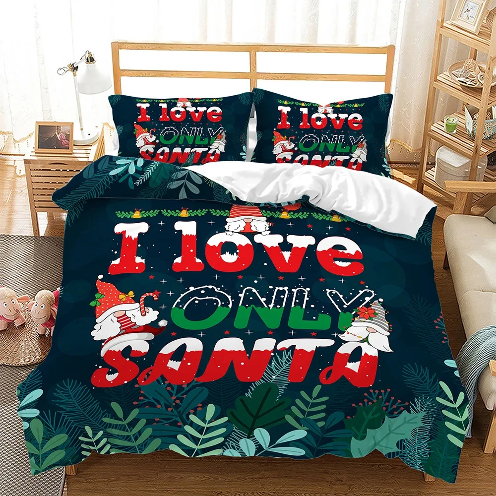 Christmas Bedding Set Linens Duvet Cover Kids Quilt Covers Cartoon Comforter Cover Pillow Case Full Size Decor Bedroom Textile 2