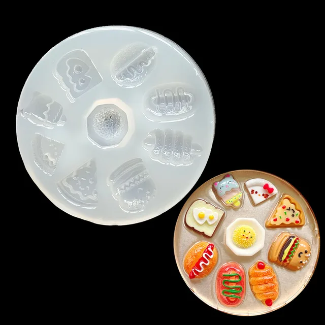 DIY Mini Hamburger Food Play Resin Mold 1:12 Small Simulation Food Silicone  Mold LX9E - AliExpress