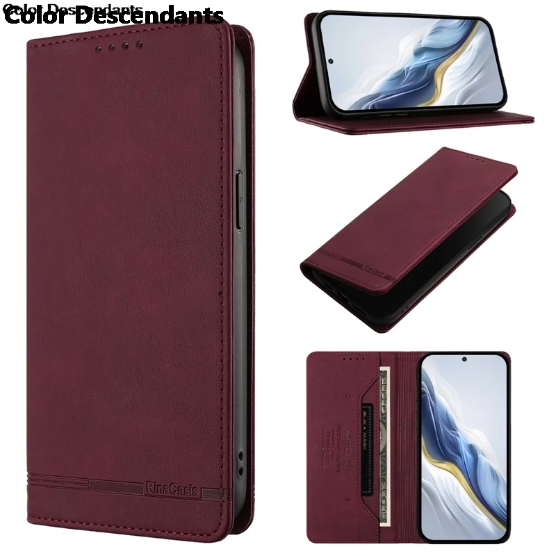 Luxury Leather Magnetic Wallet Case - Enhanced Protection