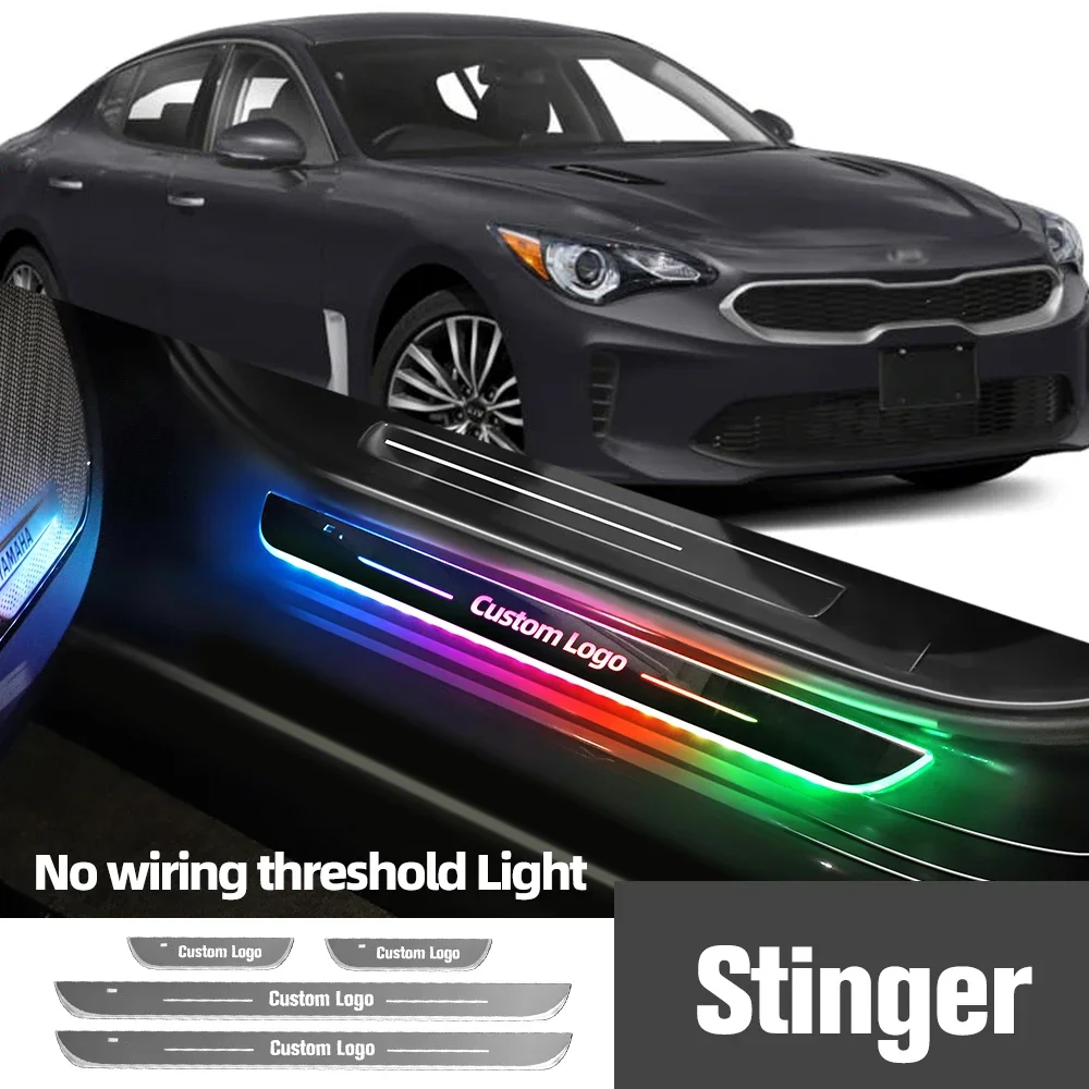 

For Kia Stinger CK 2017-2023 2020 2021 2022 Car Door Sill Light Customized Logo LED Welcome Threshold Pedal Lamp Accessories