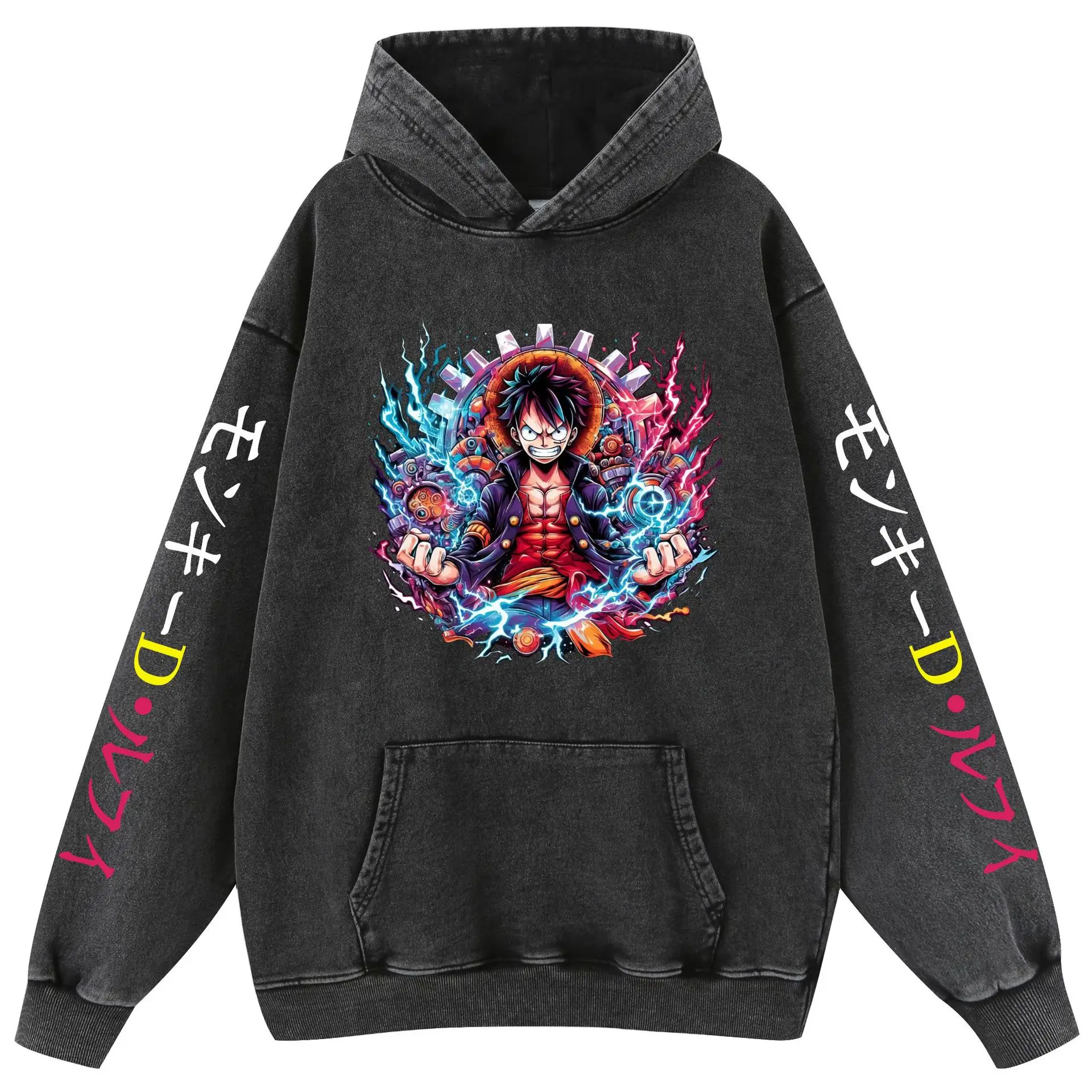 wash vintage to make old pure cotton one piece One piece hoodie men and women hoodies