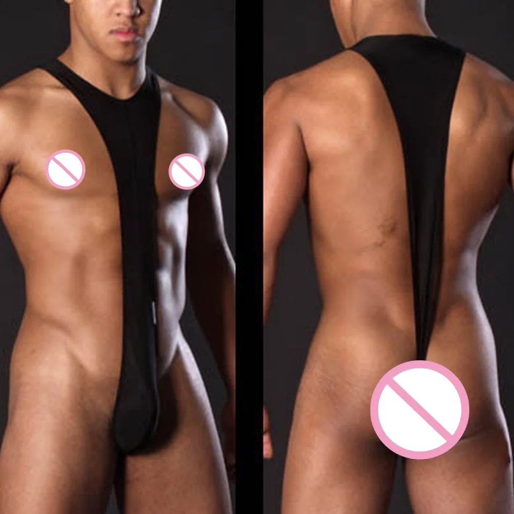 1pc Breathable Mens Elastic Strap T-back Bodysuit G-strings Thongs Jumpsuits Sexy Lingerie Underwear Briefs
